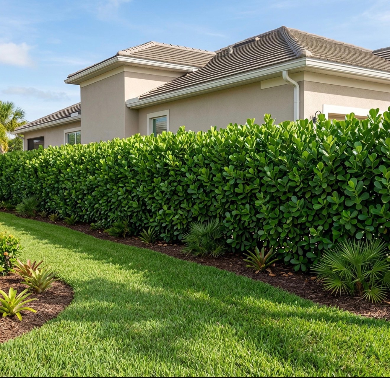 Professionally trimmed shrubs and hedges