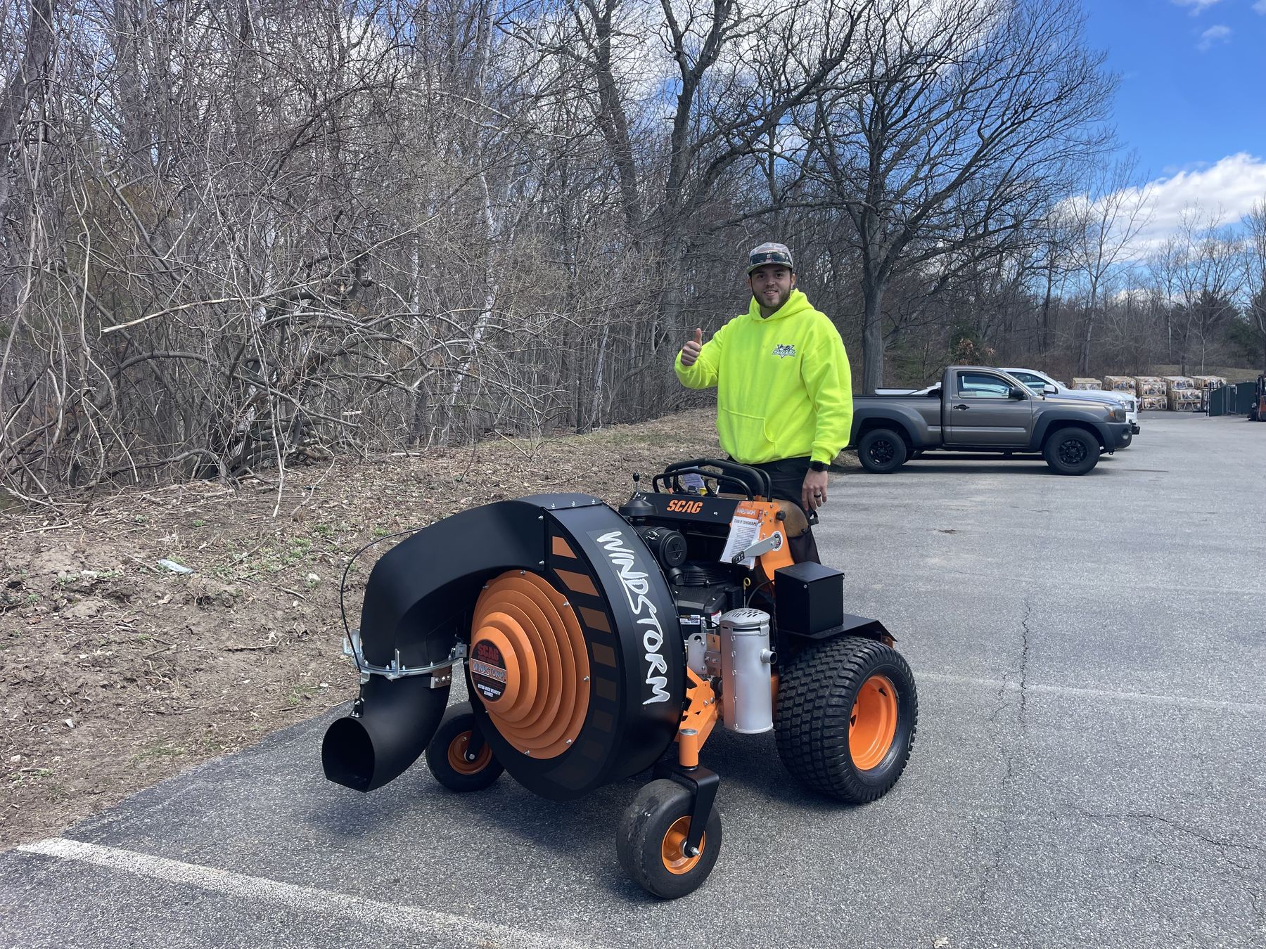 Professional leaf and debris cleanup equipment